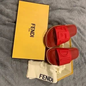 Fendi | Shoes | Mens Fendi Slides Size 35 Color Red | Poshmark display picture 3